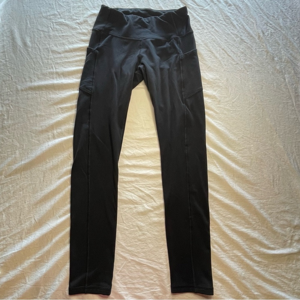 Heathyoga Women's Leggings Size Small Black High Waisted Pockets Yoga PRELOVED